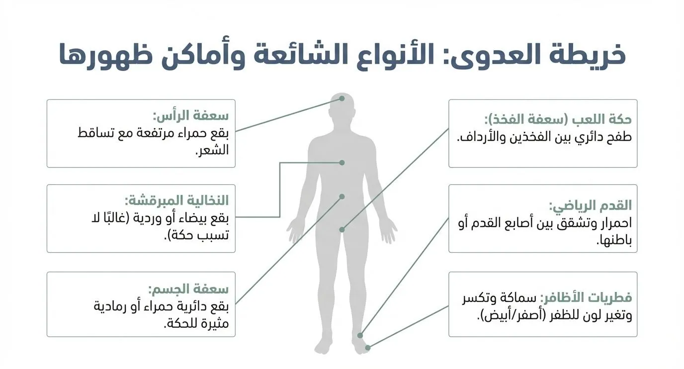 خريطة علاج فطريات الجلد